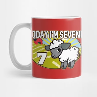 Kid's 7th Birthday T-Shirt Today I'm Seven! Cute Lamb Sheep Mug